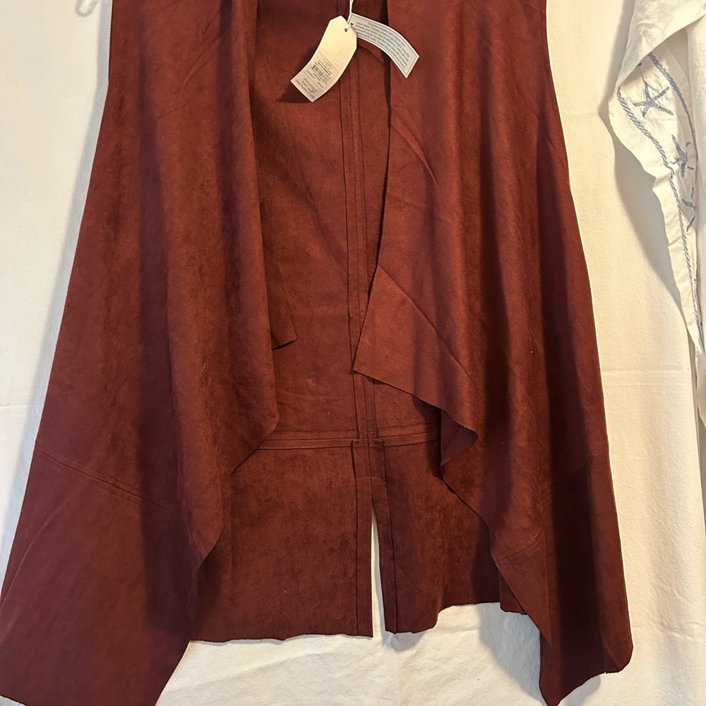 Mud Pie Terracotta Open Front Vest